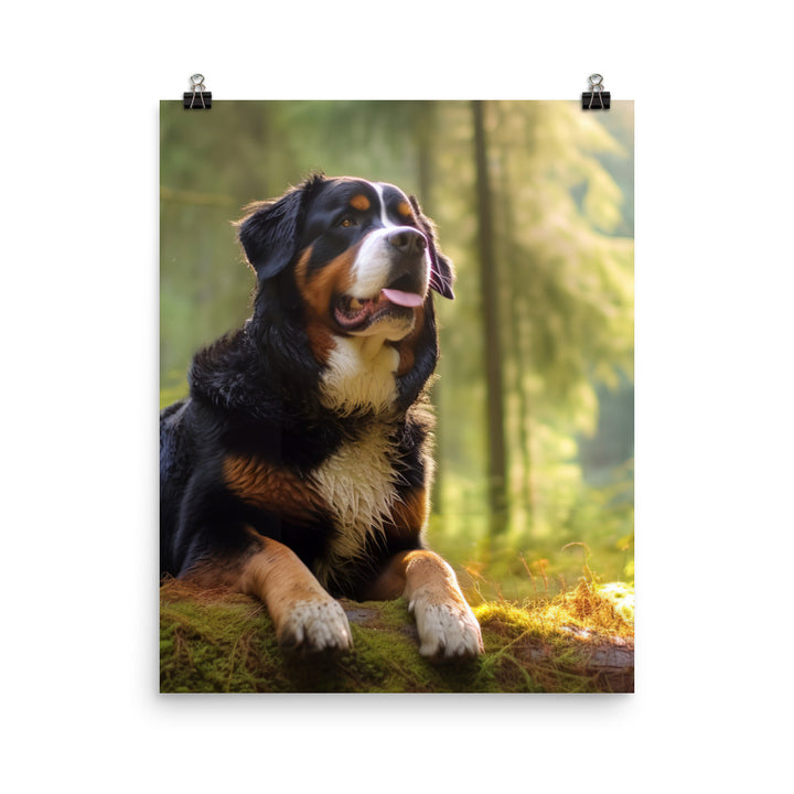 Serene Bernese Mountain Dog Photo paper poster - PosterfyAI.com