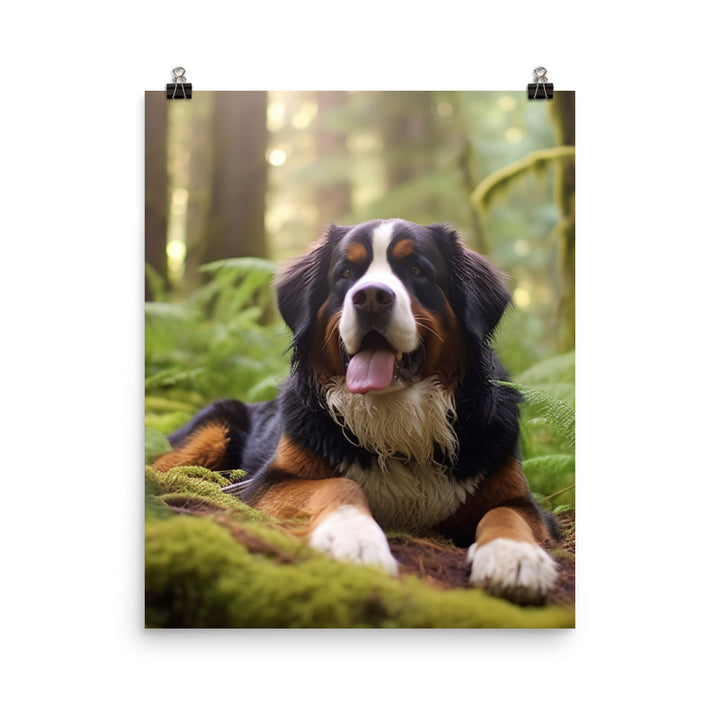 Serene Bernese Mountain Dog Photo paper poster - PosterfyAI.com
