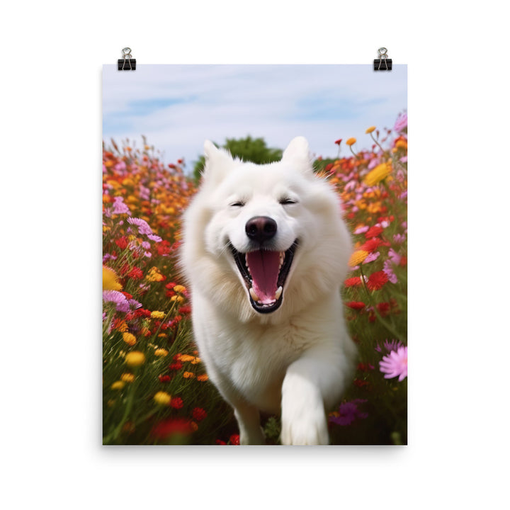Samoyed Smile Photo paper poster - PosterfyAI.com