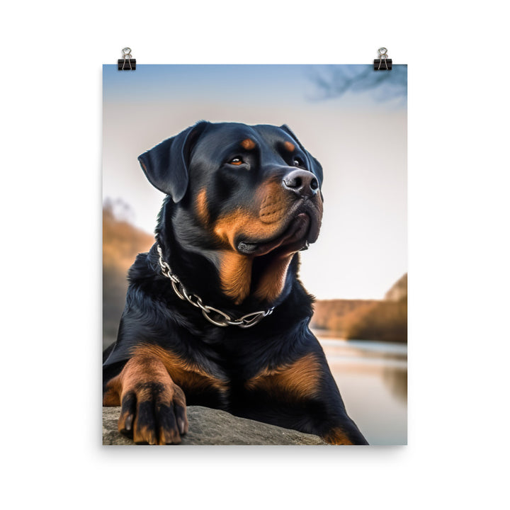 Rottweilers regal beauty Photo paper poster - PosterfyAI.com