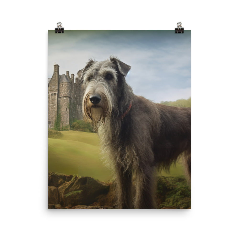 Regal Scottish Deerhound in a Castle Photo paper poster - PosterfyAI.com