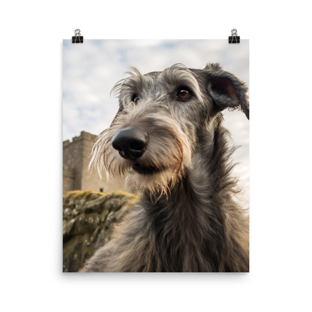 Regal Scottish Deerhound in a Castle Photo paper poster - PosterfyAI.com