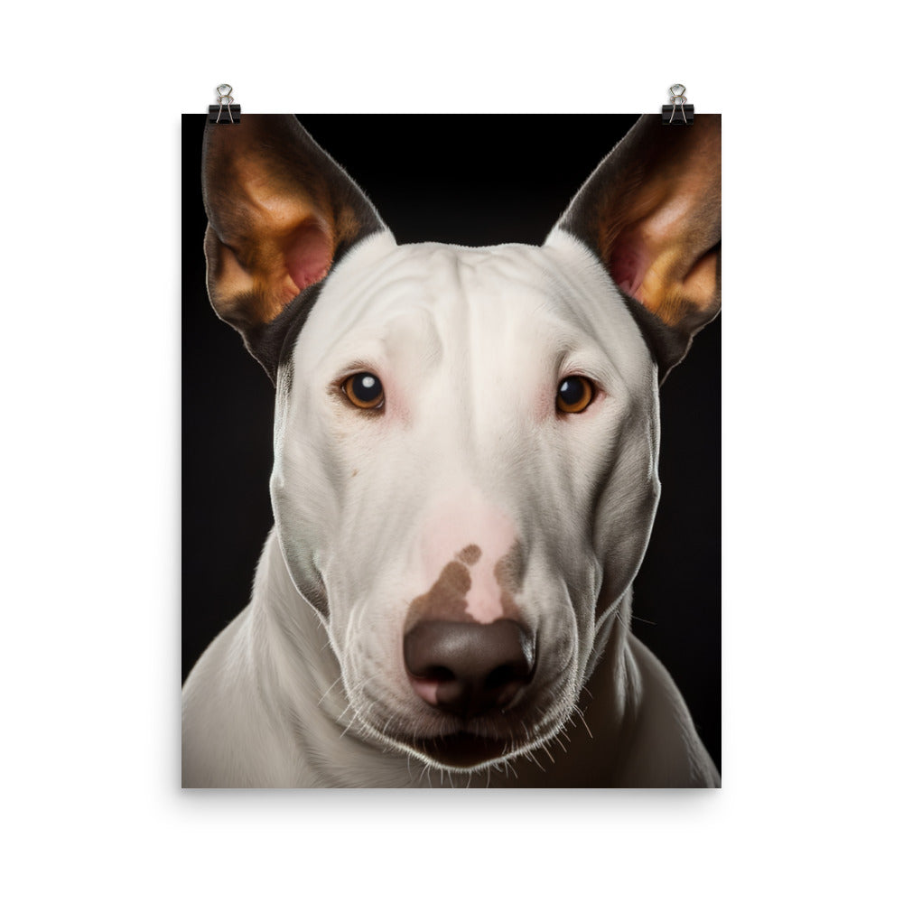 Regal Bull Terrier Portrait Photo paper poster - PosterfyAI.com