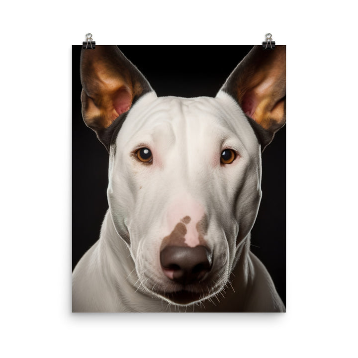 Regal Bull Terrier Portrait Photo paper poster - PosterfyAI.com