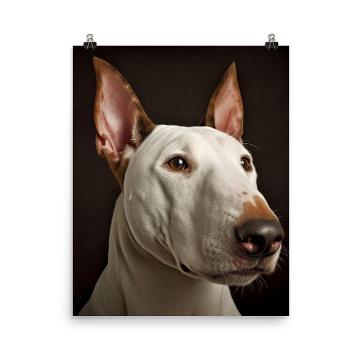 Regal Bull Terrier Portrait Photo paper poster - PosterfyAI.com