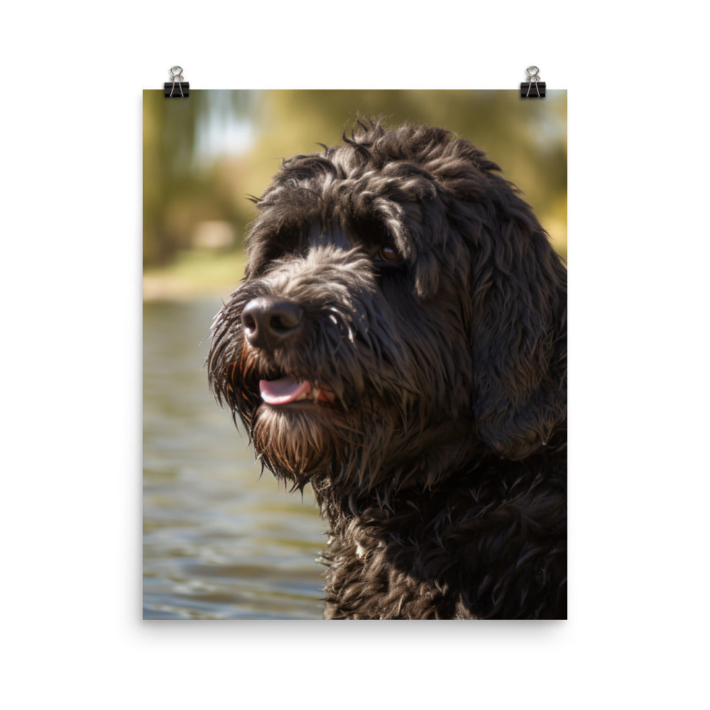 Portuguese Water Dog walk Photo paper poster - PosterfyAI.com