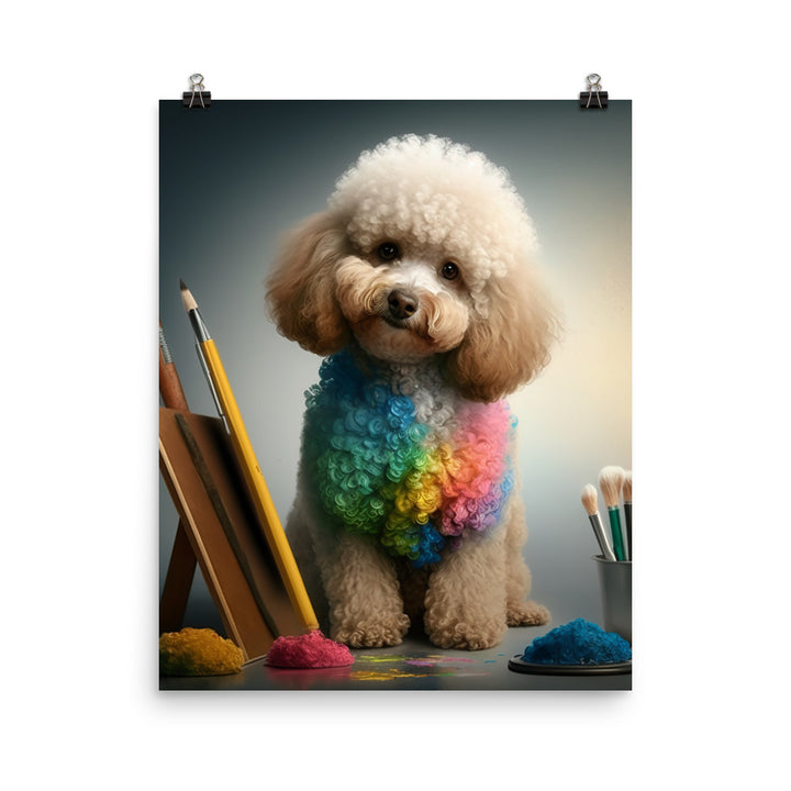 Poodle in colorful abstract style Photo paper poster - PosterfyAI.com