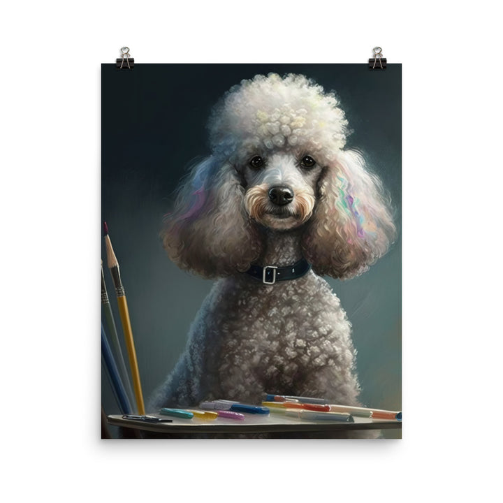 Poodle in colorful abstract style Photo paper poster - PosterfyAI.com