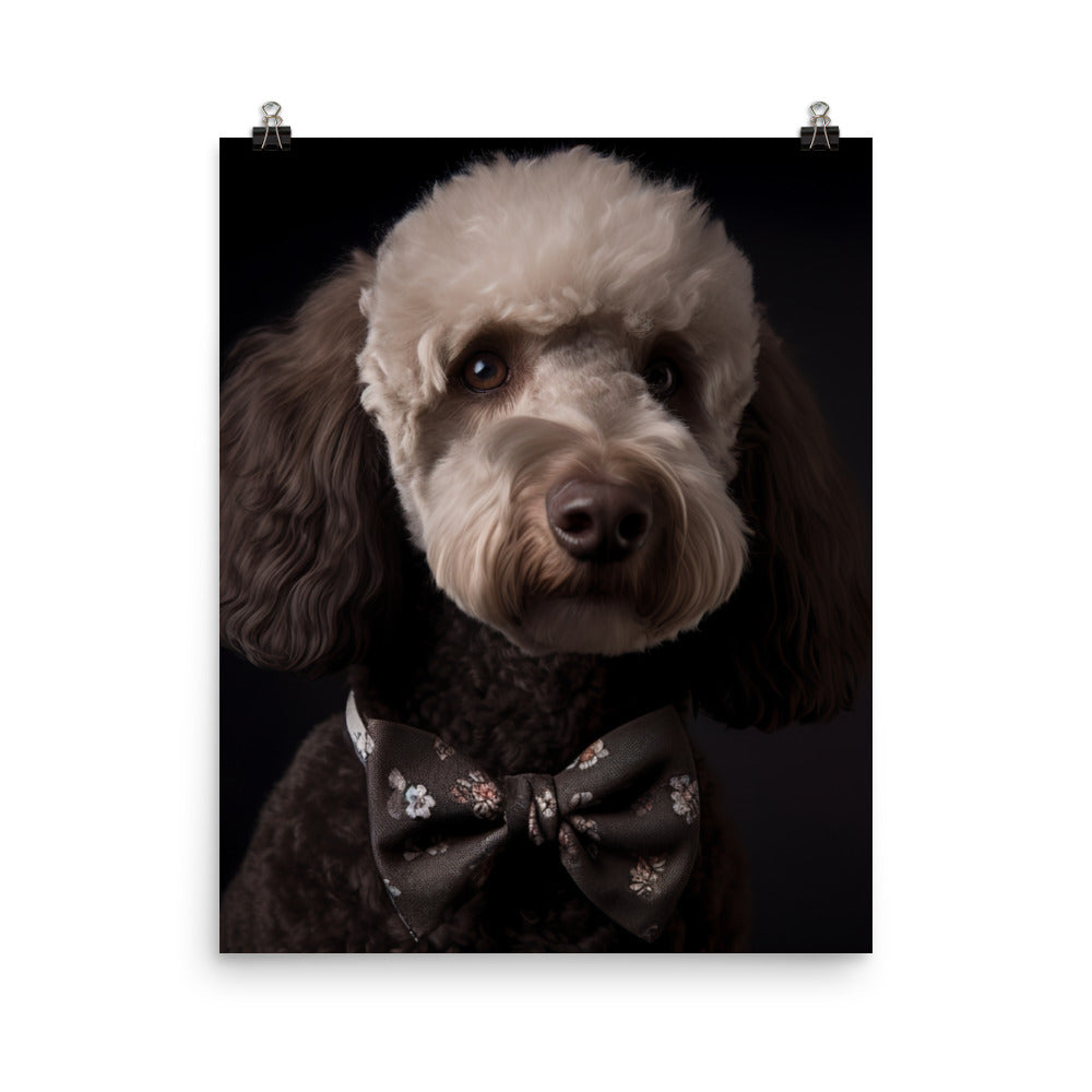Poodle in a Bowtie Photo paper poster - PosterfyAI.com
