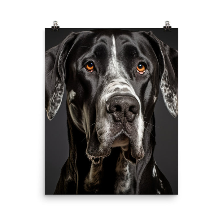 Noble Great Dane Portrait Photo paper poster - PosterfyAI.com