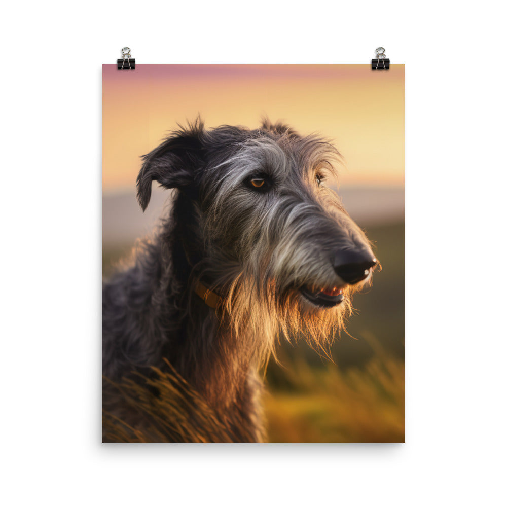 Majestic Scottish Deerhound at Sunset Photo paper poster - PosterfyAI.com