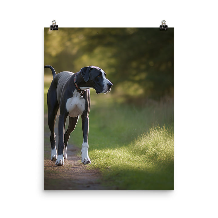 Majestic Great Dane on a Stroll Photo paper poster - PosterfyAI.com
