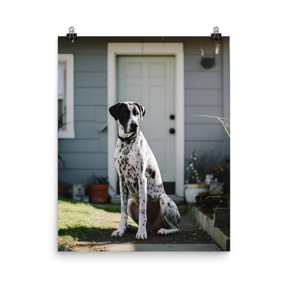 Loyal Great Dane Protecting His Home Photo paper poster - PosterfyAI.com