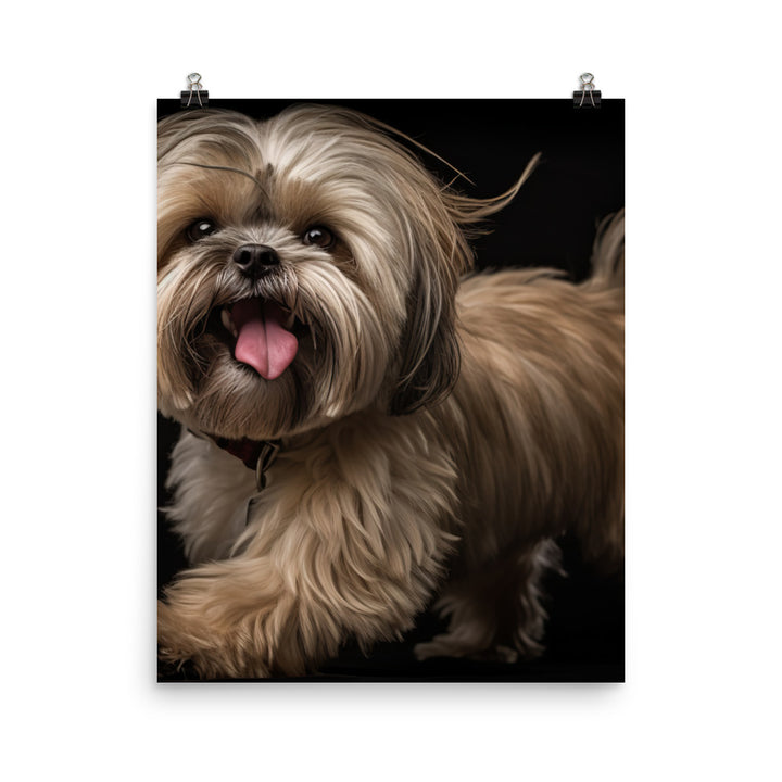 Lhasa Apso Playtime Photo paper poster - PosterfyAI.com