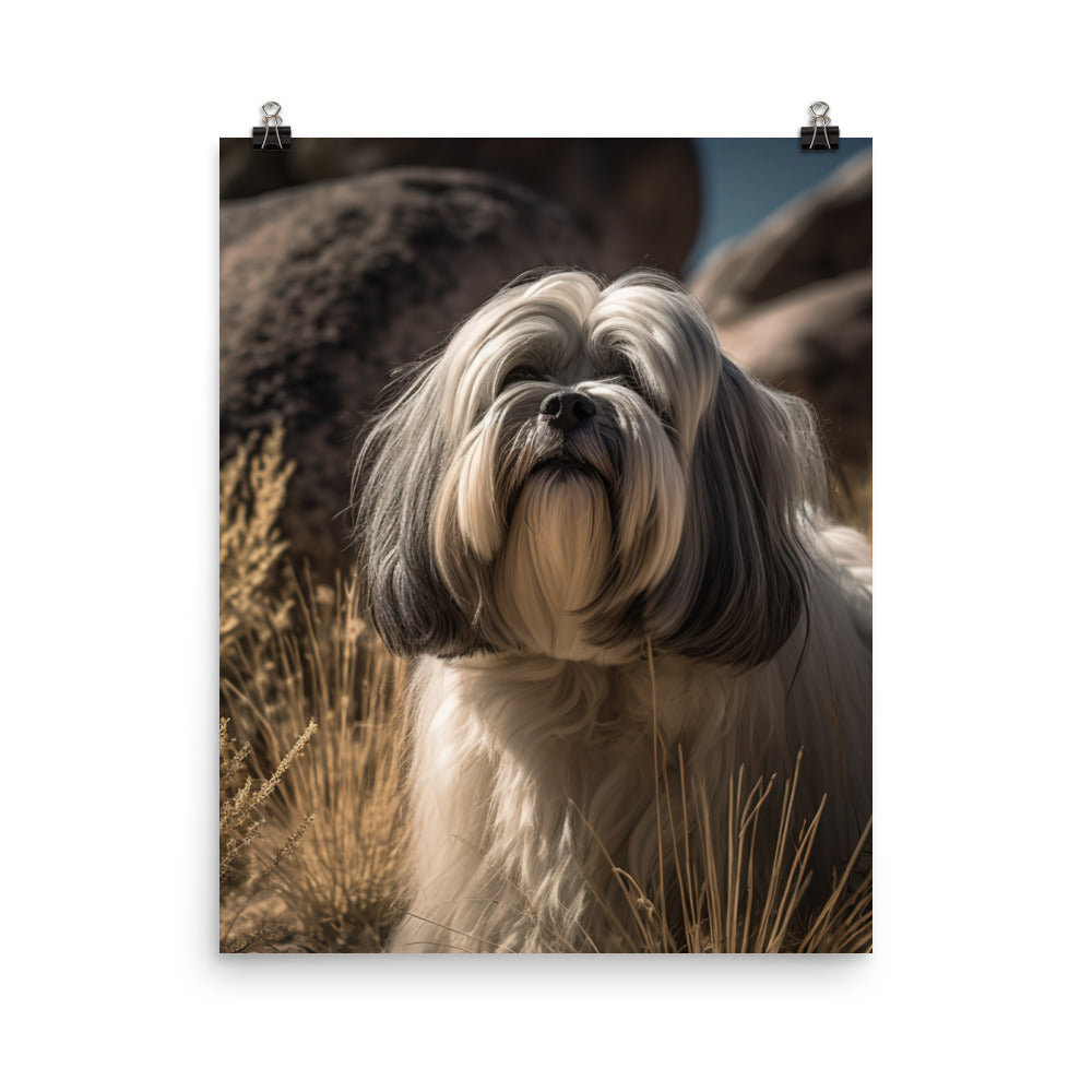 Lhasa Apso in Nature Photo paper poster - PosterfyAI.com