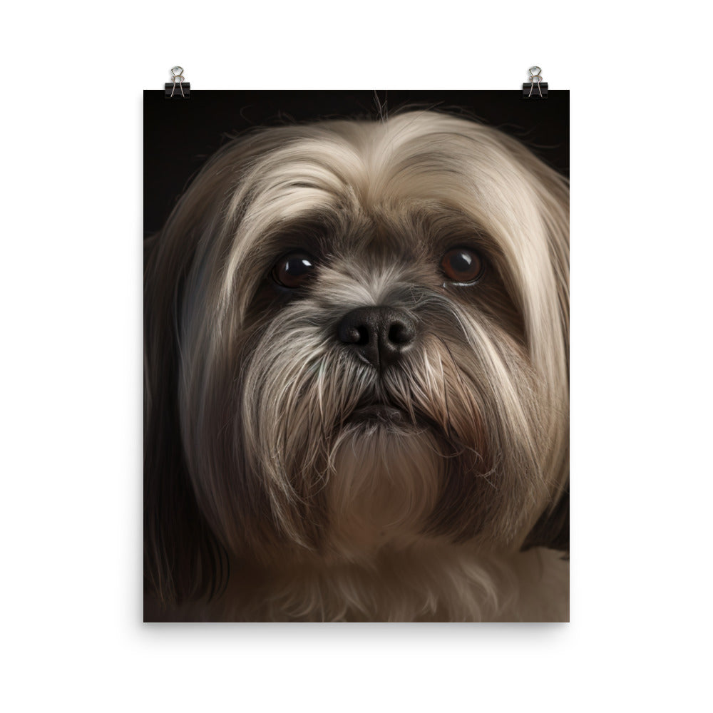 Lhasa Apso Glamour Shot Photo paper poster - PosterfyAI.com