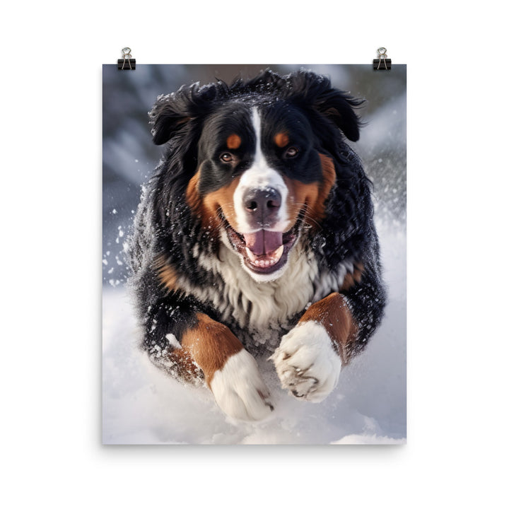 Happy Bernese Mountain Dog Photo paper poster - PosterfyAI.com
