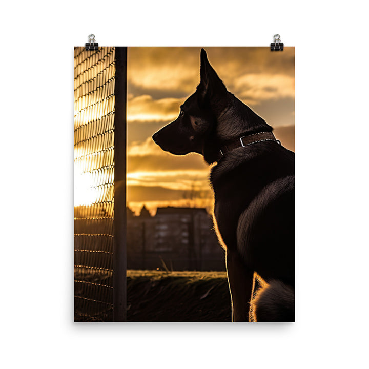 German Shepherd Watchdog Photo paper poster - PosterfyAI.com