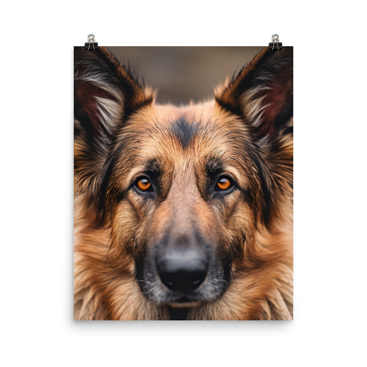 German Shepherd Playtime Photo paper poster - PosterfyAI.com