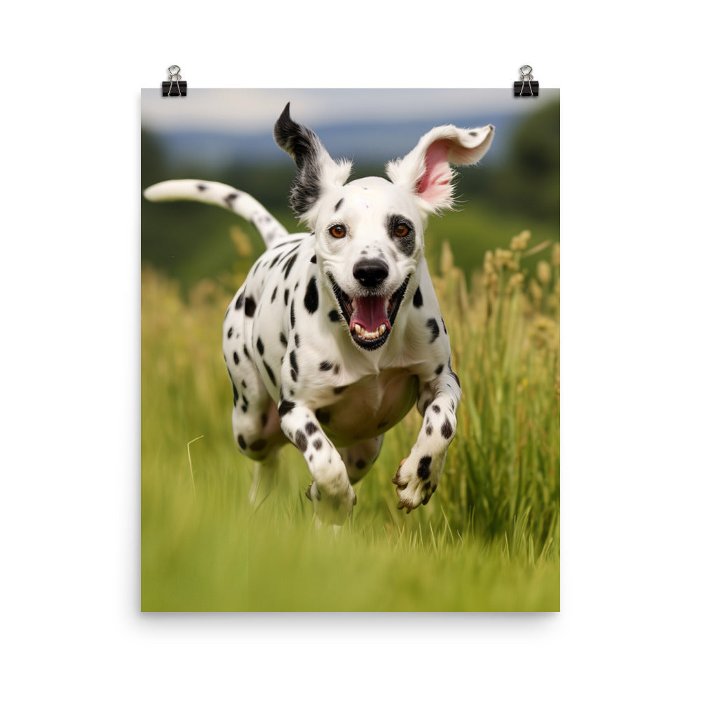 Dalmatian in Action  Photo paper poster - PosterfyAI.com