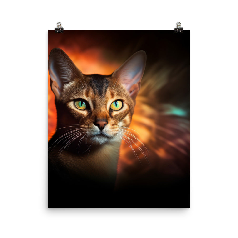 Enigmatic Aura of Abyssinian Cat Photo paper poster - PosterfyAI.com