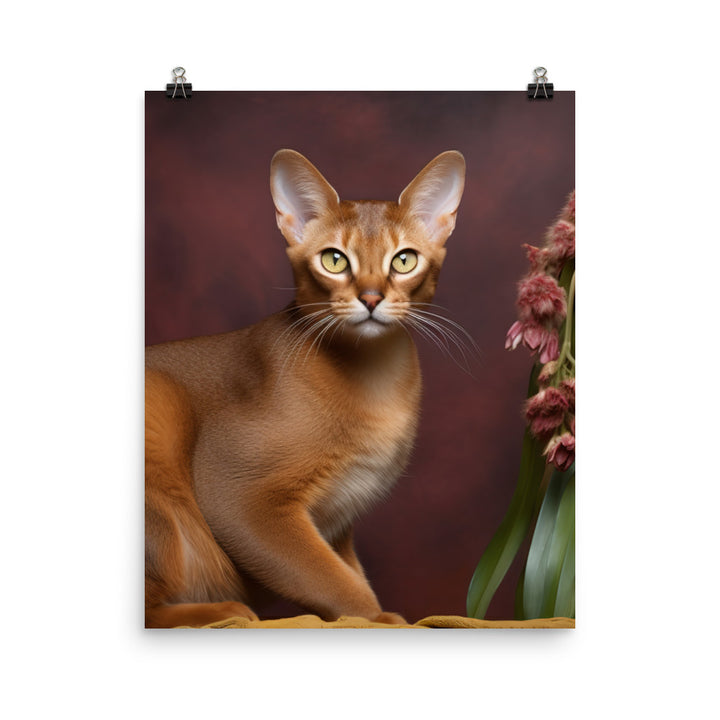 Enigmatic Aura of Abyssinian Cat Photo paper poster - PosterfyAI.com