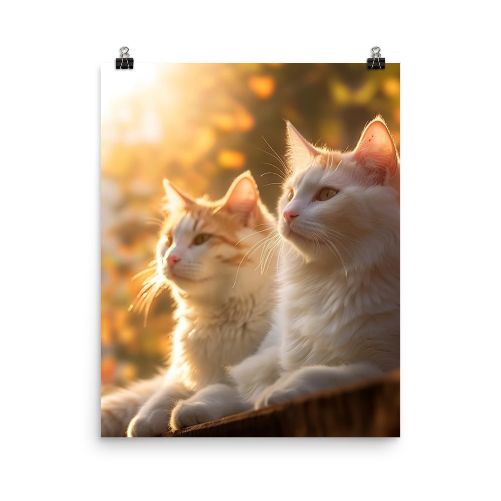 Turkish Van Cat Basking Photo paper poster - PosterfyAI.com