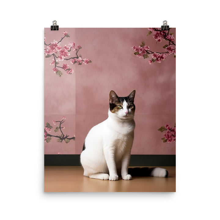 Japanese Bobtail Cat Photo paper poster - PosterfyAI.com