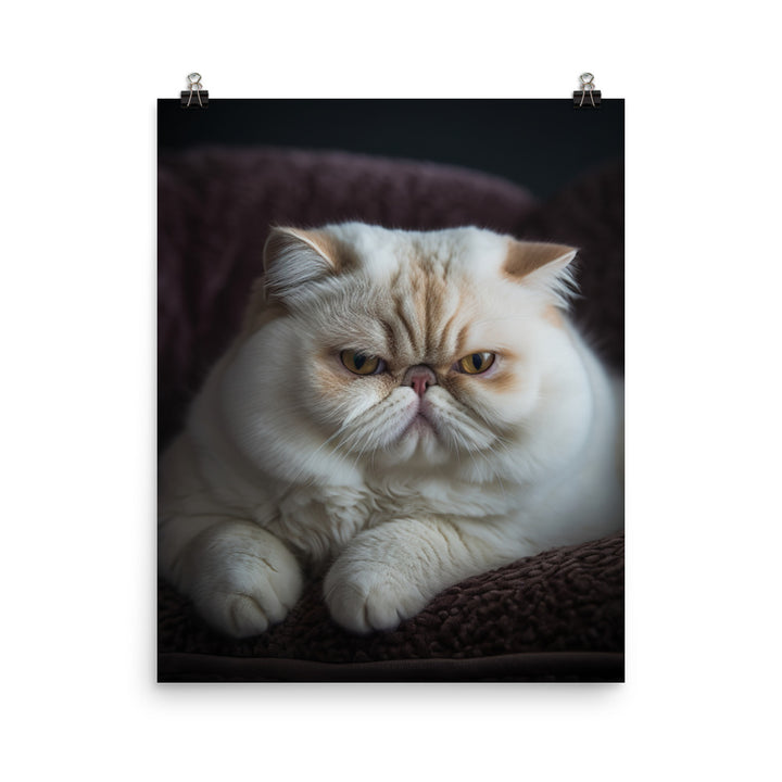 Elegance of Exotic Shorthair Cat Photo paper poster - PosterfyAI.com