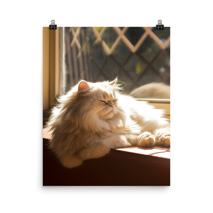 Persian Cat Relaxation Photo paper poster - PosterfyAI.com