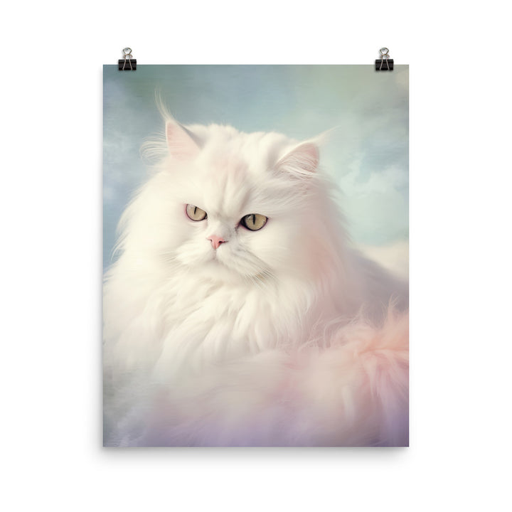 Persian Cat in Dreamy Pastel Photo paper poster - PosterfyAI.com