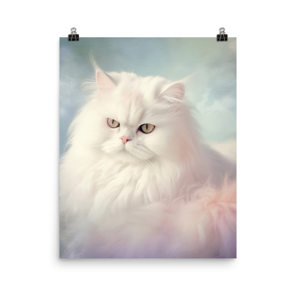 Persian Cat in Dreamy Pastel Photo paper poster - PosterfyAI.com