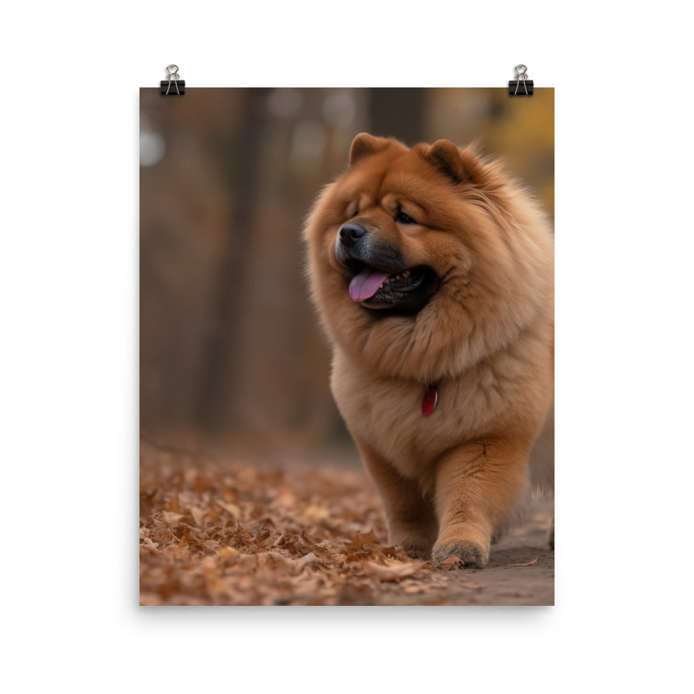 Chow Chow Taking a Leisurely Stroll Photo paper poster - PosterfyAI.com