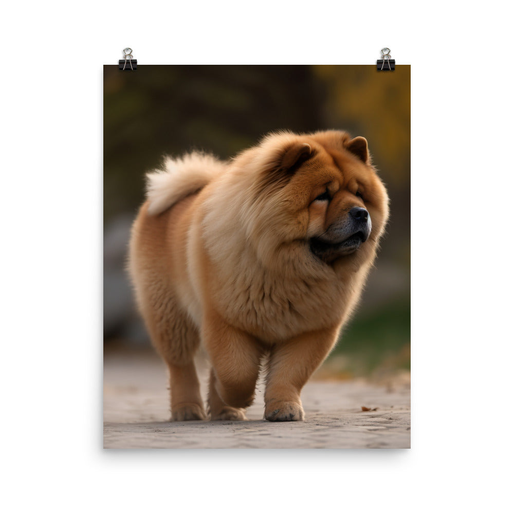 Chow Chow Taking a Leisurely Stroll Photo paper poster - PosterfyAI.com