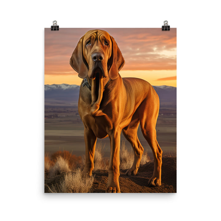 Bloodhound Portrait Photo paper poster - PosterfyAI.com