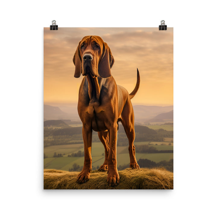 Bloodhound Portrait Photo paper poster - PosterfyAI.com