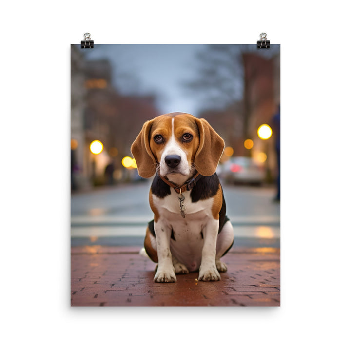 Beagle in the city Photo paper poster - PosterfyAI.com