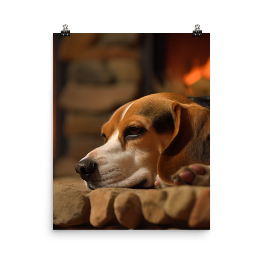 Beagle in repose Photo paper poster - PosterfyAI.com