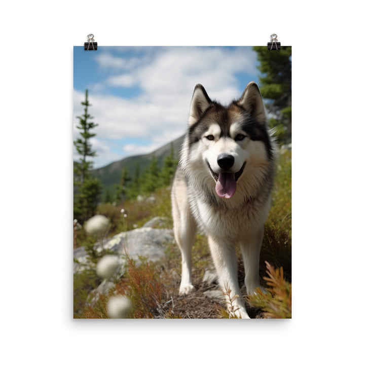 Alaskan Malamute on a Hike Photo paper poster - PosterfyAI.com