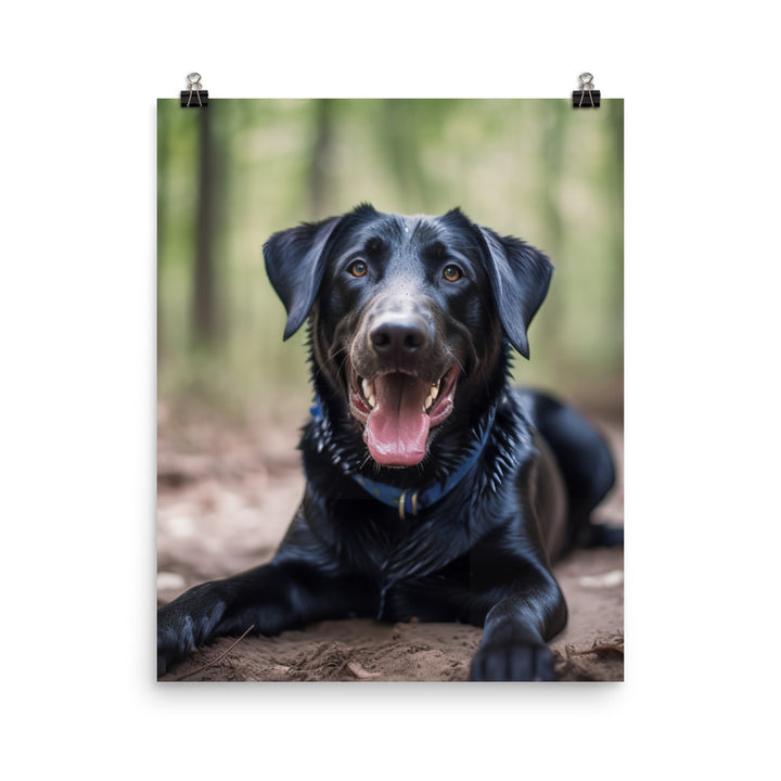 A portrait of a happy Labrador Retriever Photo paper poster - PosterfyAI.com