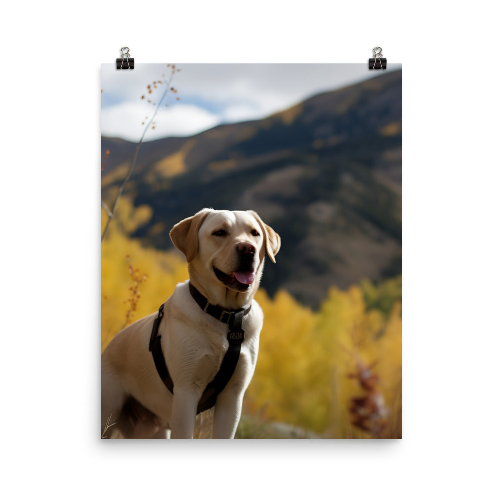 A Labrador Retriever enjoying the great outdoors Photo paper poster - PosterfyAI.com