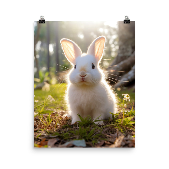 Florida White Bunny Photo paper poster - PosterfyAI.com