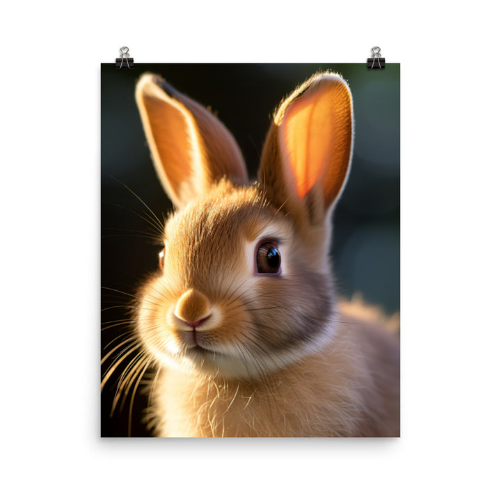 Mini Satin Bunnys Enchanting Inquisitiveness Photo paper poster - PosterfyAI.com