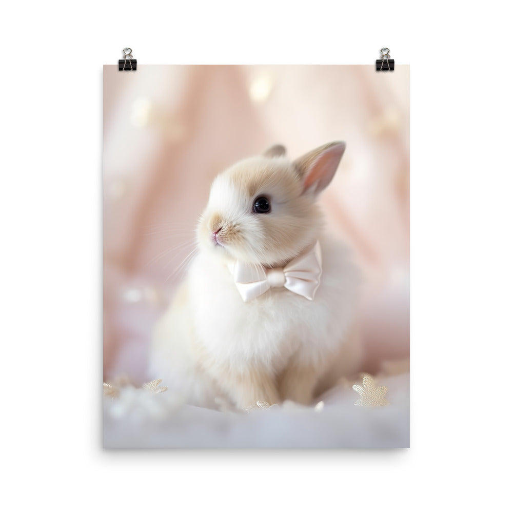 Mini Satin Bunny in Delicate Splendor Photo paper poster - PosterfyAI.com