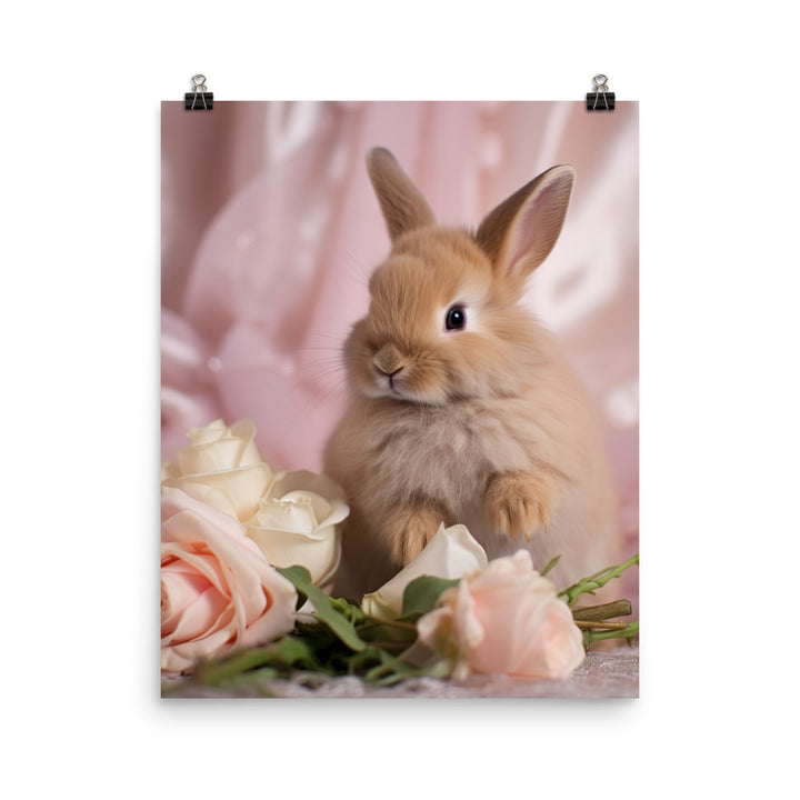 Mini Satin Bunny in Delicate Splendor Photo paper poster - PosterfyAI.com