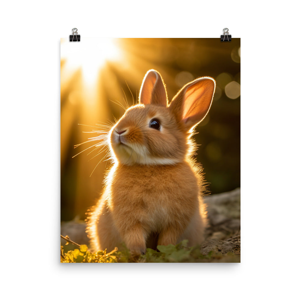 Adorable Tan Bunny Photo paper poster - PosterfyAI.com