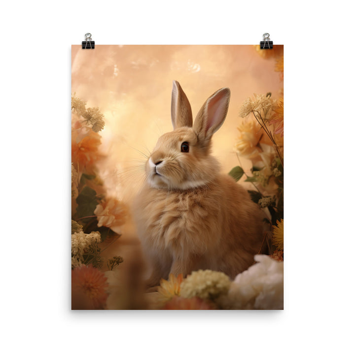 Tan Bunny Amidst Rustic Beauty Photo paper poster - PosterfyAI.com