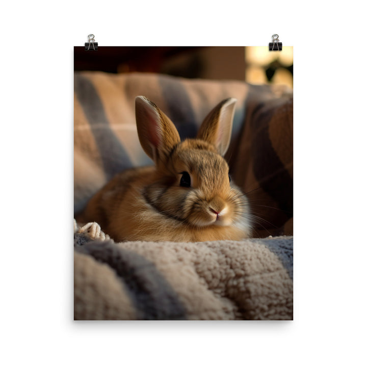 Rhinelander Bunny in a Cozy Setting Photo paper poster - PosterfyAI.com