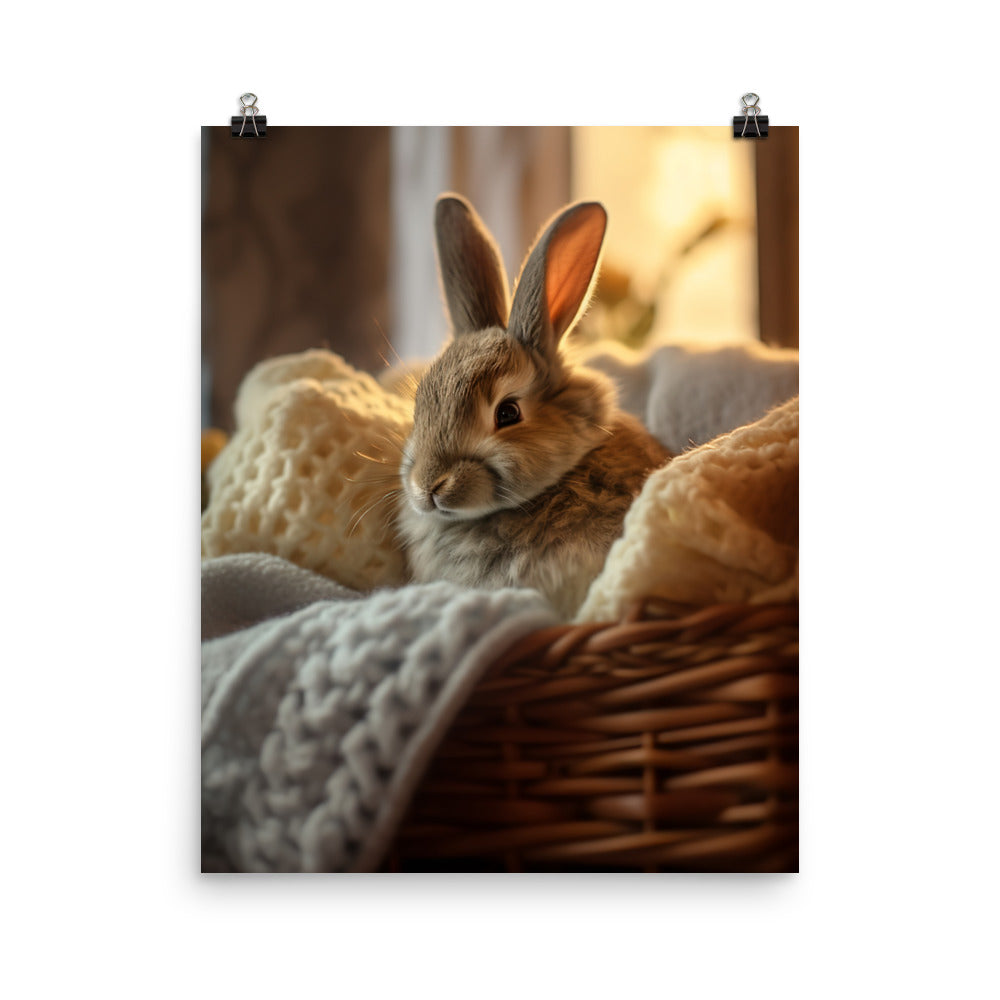 Thrianta Bunny in a Cozy Setting Photo paper poster - PosterfyAI.com
