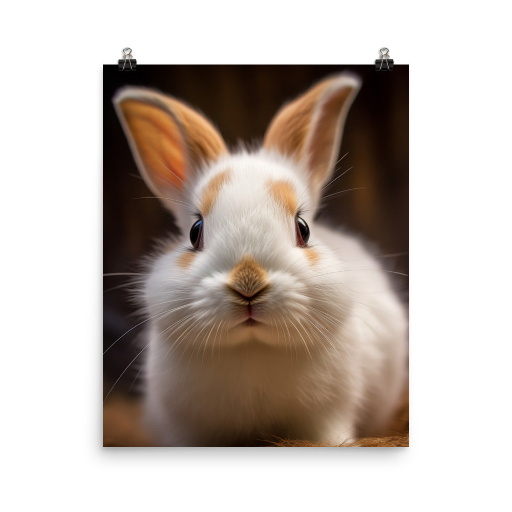 Charming Dwarf Hotot Bunny Photo paper poster - PosterfyAI.com